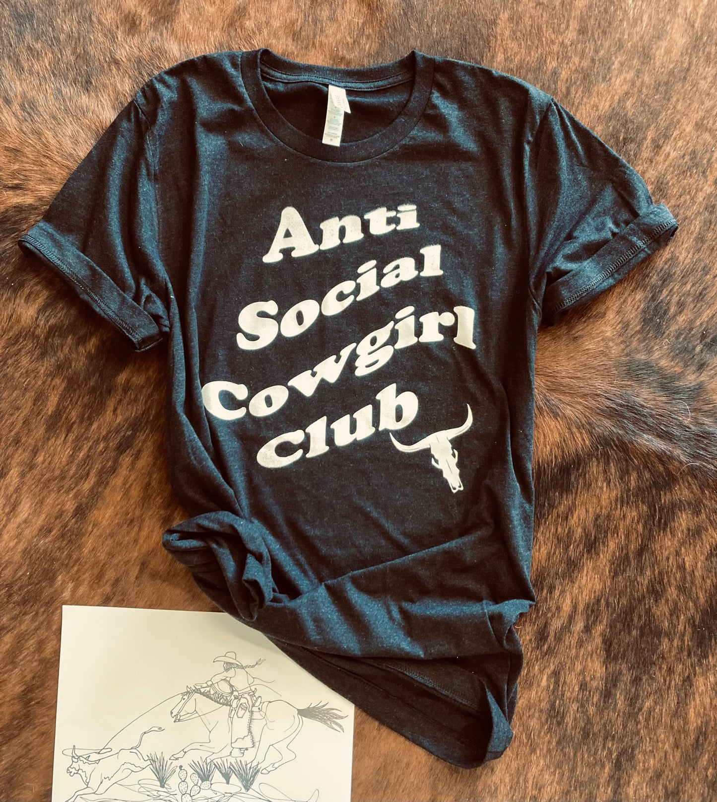 Anti Social Cowgirl Club Western Tee