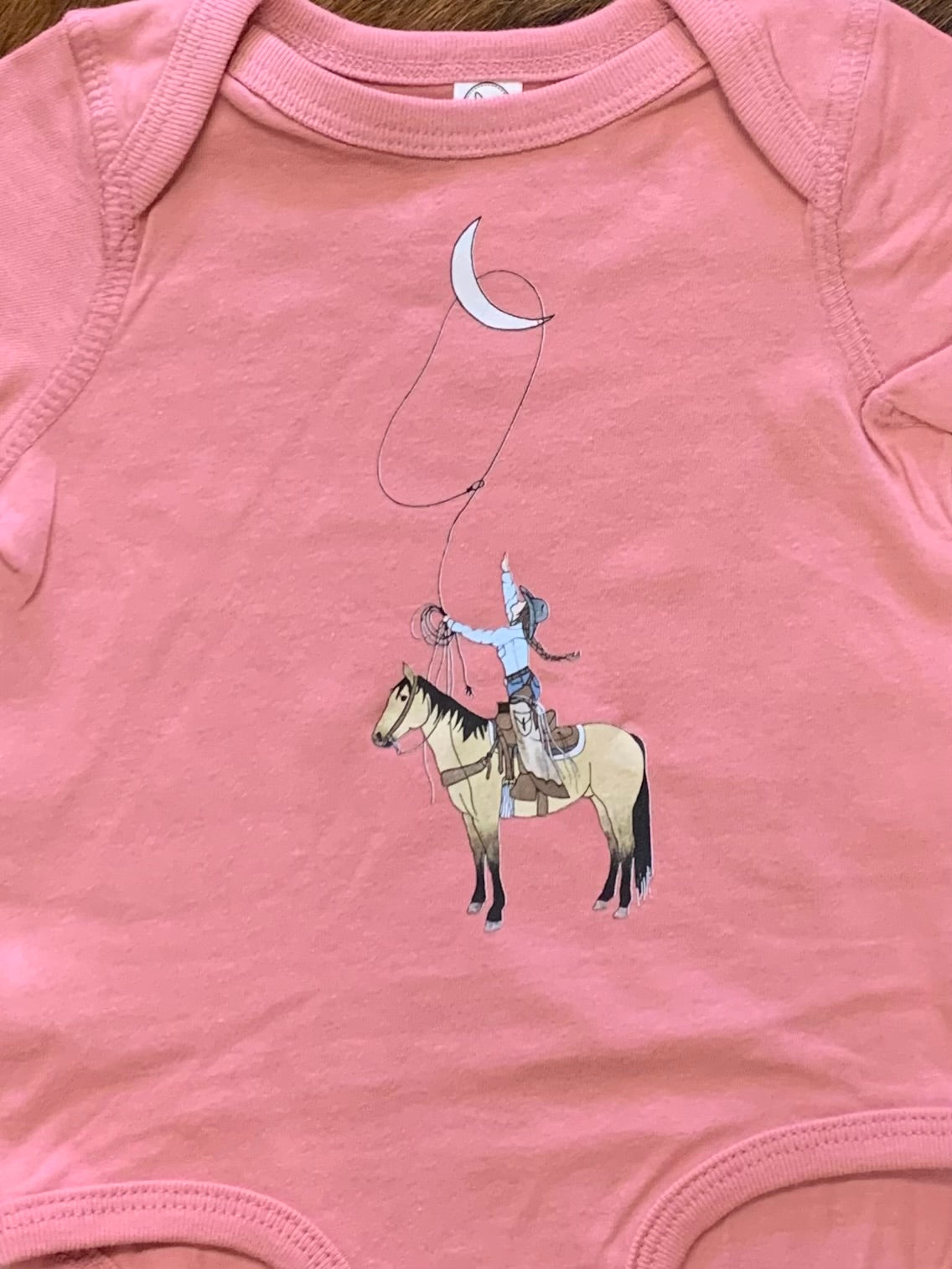 "Ropin' The Moon" Cowgirl Baby Onesie