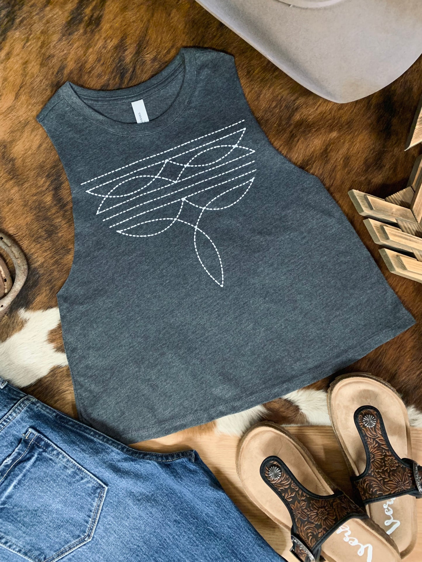 Bootstitch Racerback Crop Tank