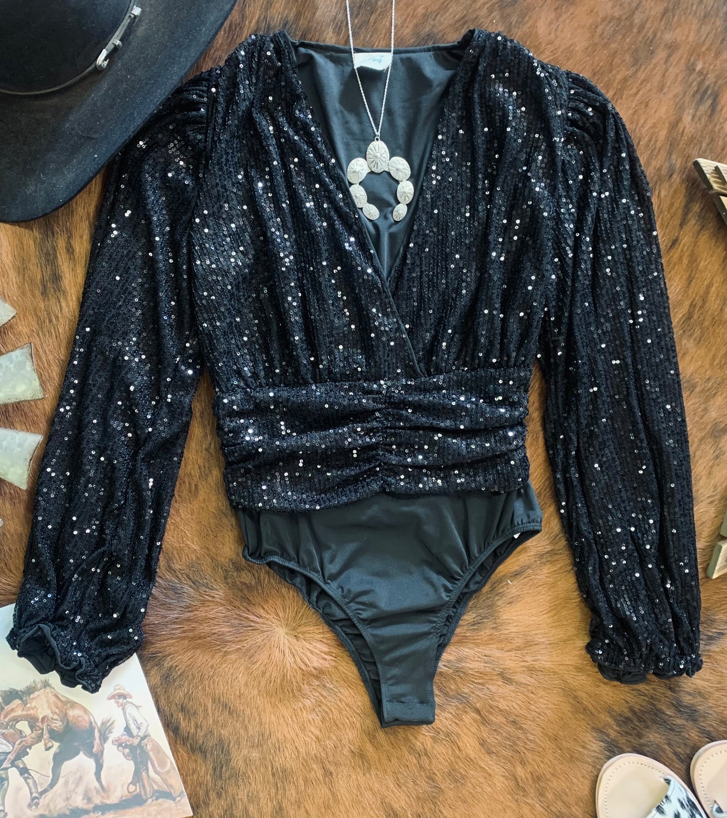 “All Gussied Up” Sequin Bodysuit