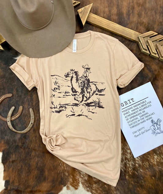 Ride On Cowgirl Western Tee