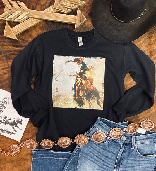 Grunge Cowboy Crewneck Sweatshirt