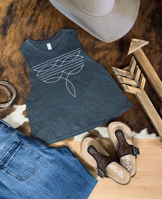 Bootstitch Racerback Crop Tank