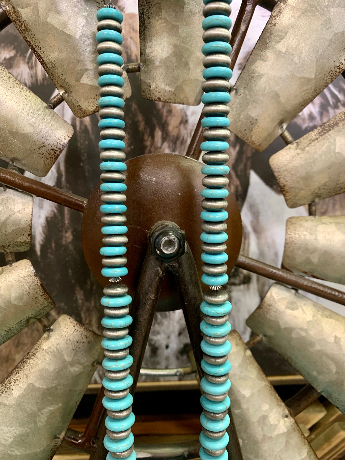 Navajo Trail Turquoise & Faux Navajo Pearl Necklace