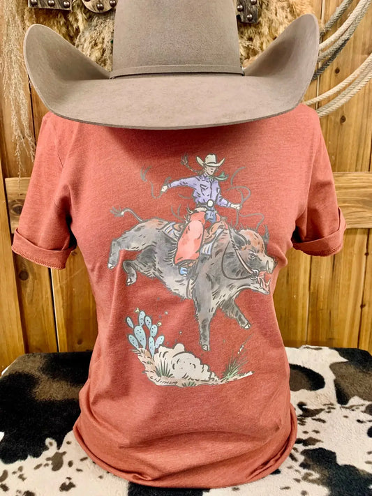 Buckin’ Boar Western Tee - Adult